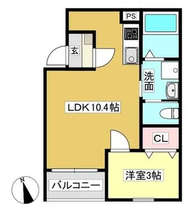 Warren matsubaraⅠ (ウォーレンマツバラ ワン)【1階】の間取り