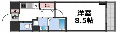 エイチ・ツーオー新深江【4階】の間取り