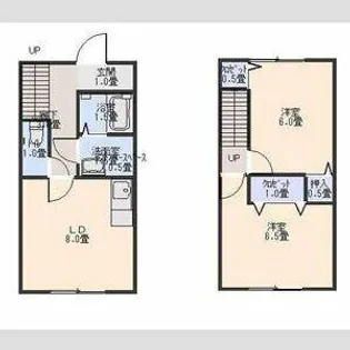 メゾウッド岡田【C号室】の間取り