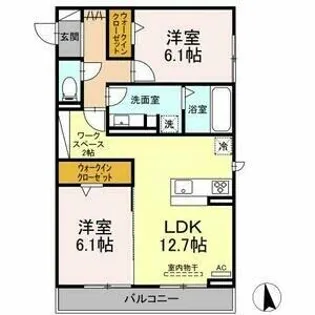 クレセントⅦ【2階】の間取り