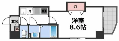 Luxe玉造Ⅲ【5階】の間取り