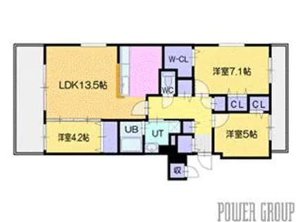 セントラルレジデンスポルトム【5階】の間取り