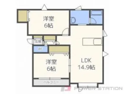 サンフラウアD【2階】の間取り