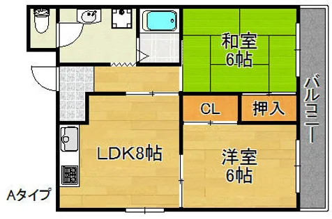 パークメゾン中加賀屋【4階】の間取り