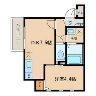 MOVE六番町WEST【101号室】の間取り