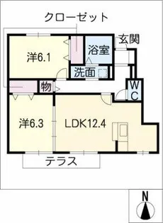 プレーヌ【1階】の間取り