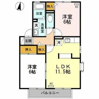 ラ・フィーネ曙 A棟【1階】の間取り