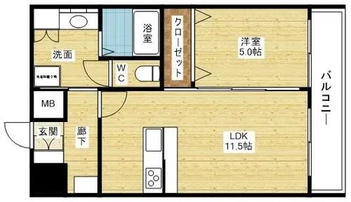 Dimus新大阪【11階】の間取り