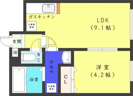 Rugger西町【4階】の間取り
