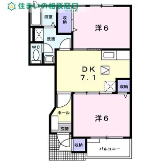 愛知県西尾市徳永町大塚【アパート】の間取り