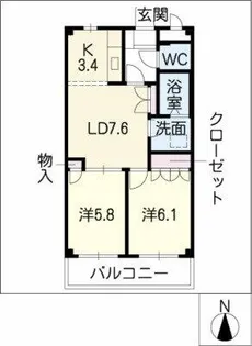 マンションソレイユ【1階】の間取り