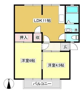 サンシティ三谷A棟【201号室】の間取り