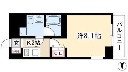 ASレジデンス上前津【0905号室】の間取り