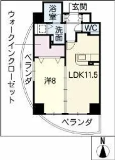 さくらHillsリバーサイドEAST【0805号室】の間取り