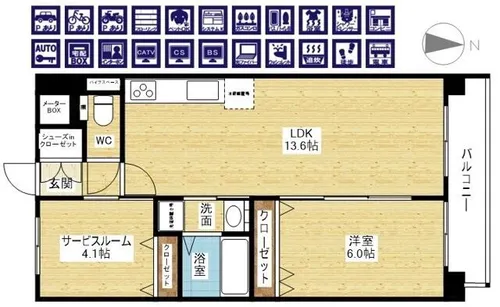 Luxe服部天神【4階】の間取り