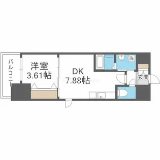 1DKの間取り画像