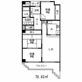 ユタカ・マンション【1階】の間取り