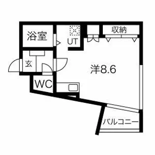 ロッヂングスオーク【1階】の間取り