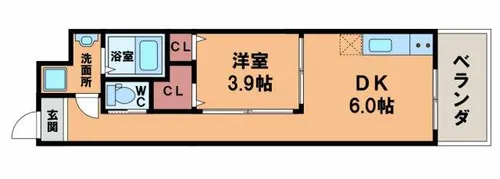 ドゥスプランドゥール【6階】の間取り