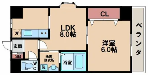 AXISライフ四天王寺【3階】の間取り