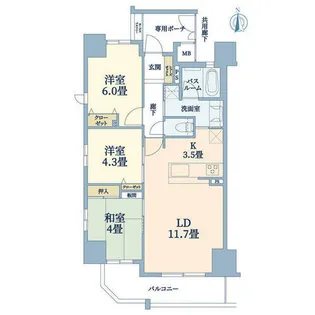 ディモア天満橋パークス【8階】の間取り