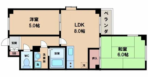 万代東マンション【2階】の間取り