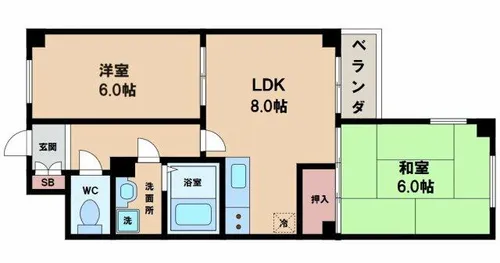 万代東マンション【1階】の間取り
