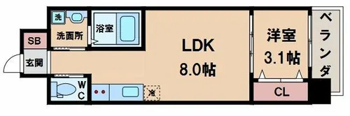 リヴィアス三明町【6階】の間取り