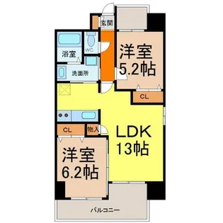 愛知県名古屋市東区相生町【マンション】の間取り