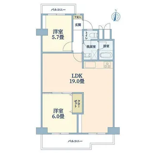 エバーグリーン長居3号棟【9階】の間取り