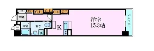 キャッスルコート西新町【6階】の間取り