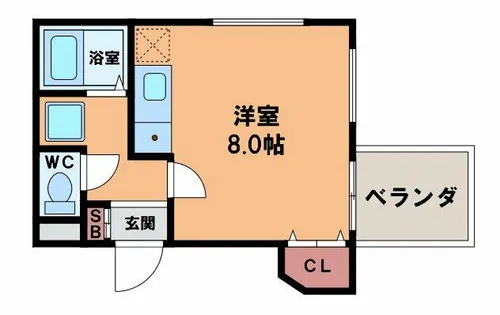 フローレ西田辺【4階】の間取り