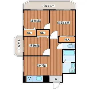 ウエストコート石切【2階】の間取り