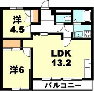 コーポ道寄【101号室】の間取り
