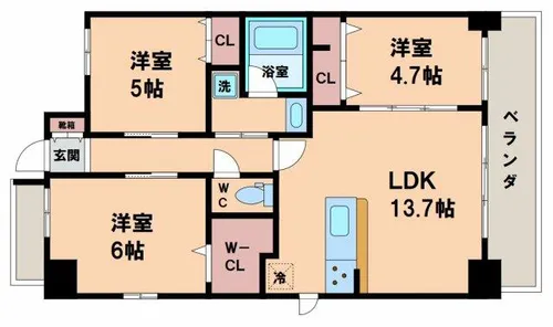 ソルグランデ【4階】の間取り