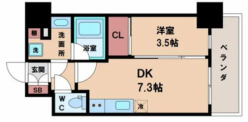 エスリードレジデンス大阪天王寺【3階】の間取り