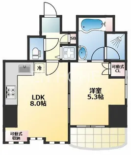 ZEUS桜川プレミアム【1001号室】の間取り