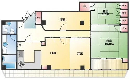 エーワンコーポ【6階】の間取り