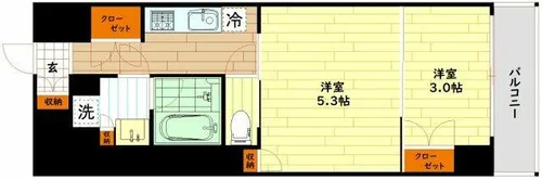 ウエリスアーバン守口【6階】の間取り