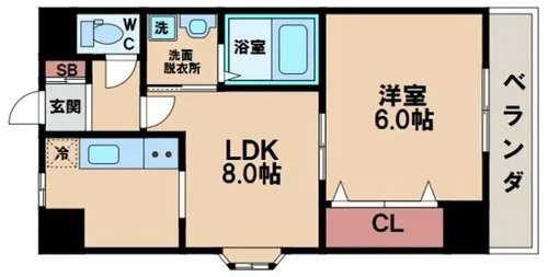 AXISライフ四天王寺【6階】の間取り