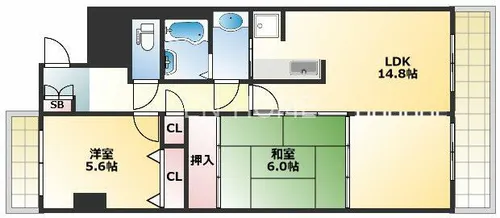 アーデンコート西長堀【7階】の間取り