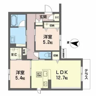 シャーメゾン フェリシード【1階】の間取り