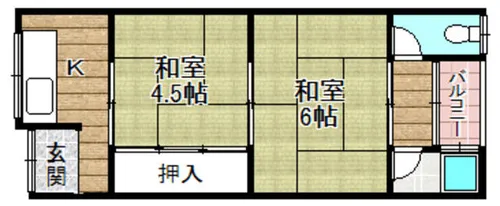 中村文化【2F号室】の間取り