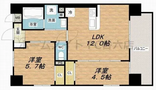 グレースリバー中之島【2階】の間取り