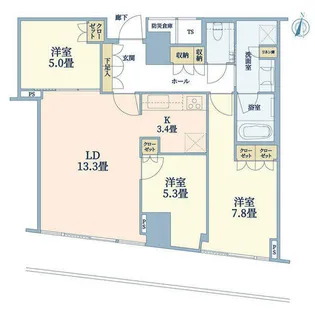Brillia Tower 堂島【23階】の間取り