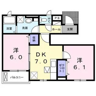 ラティエ・ドミールⅡ【1階】の間取り
