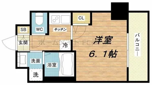 エステムコート梅田北Ⅱゼニス【6階】の間取り