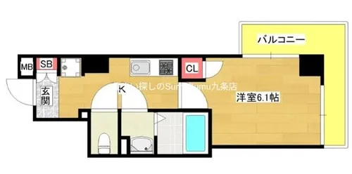 エスカーサ大阪WEST九条駅前【704号室】の間取り