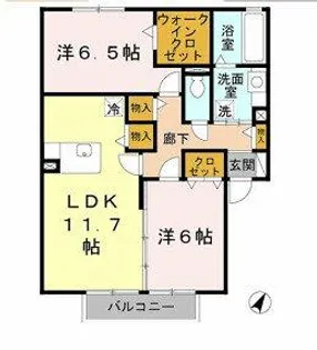 プランドールセレナ【A号室】の間取り