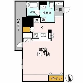 カスタリア伏見【2階】の間取り